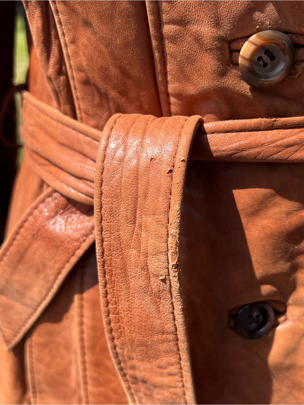 VTG Wilsons Womens Brown Soft Leather Collared Button Jacket-Size S - Picture 3 of 11